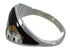 Multicolor Inlay Silver Native American Village Design Ring Size 7-1/2 AX52573